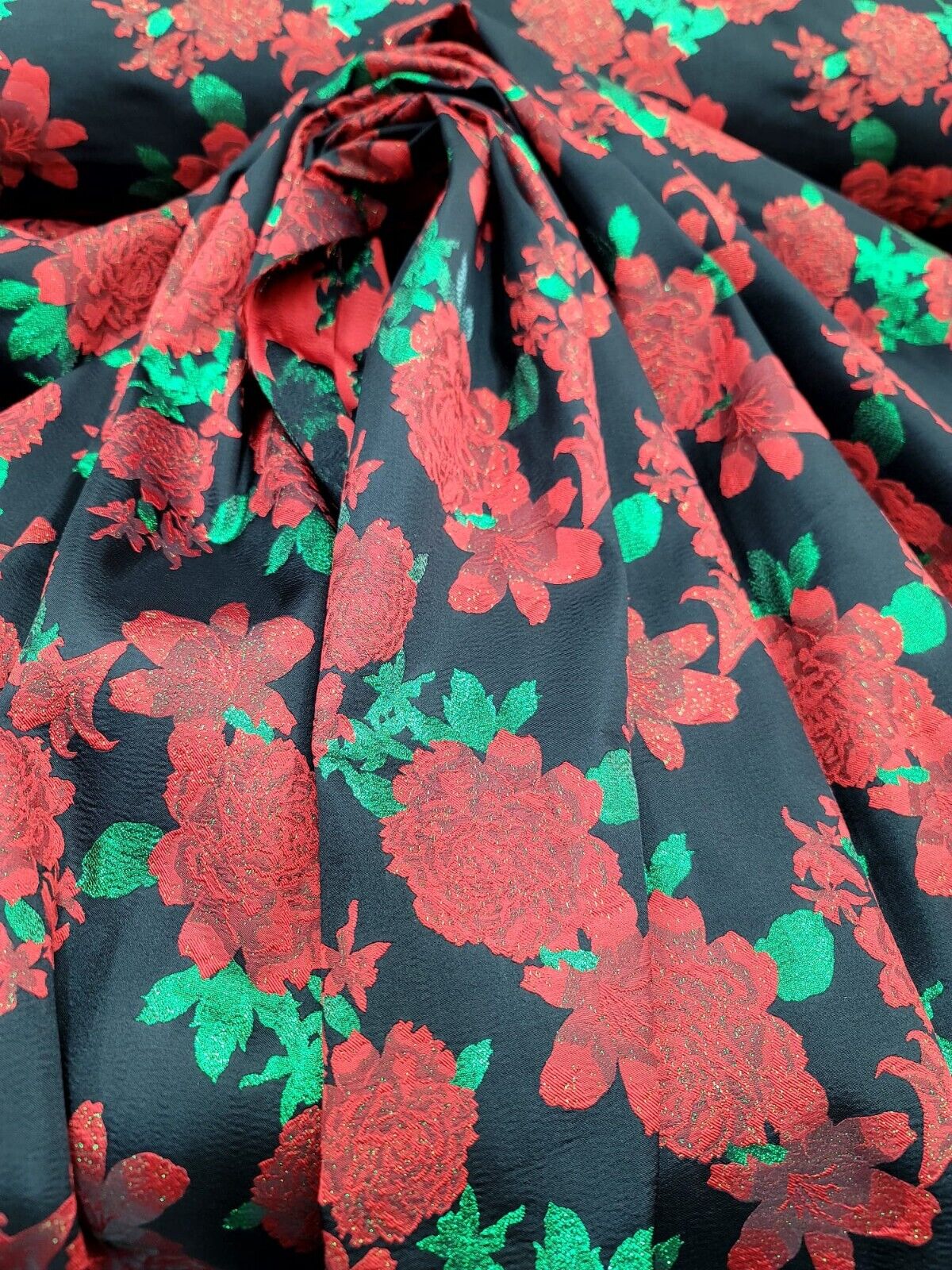 Brocade Jacquard Floral Fabric