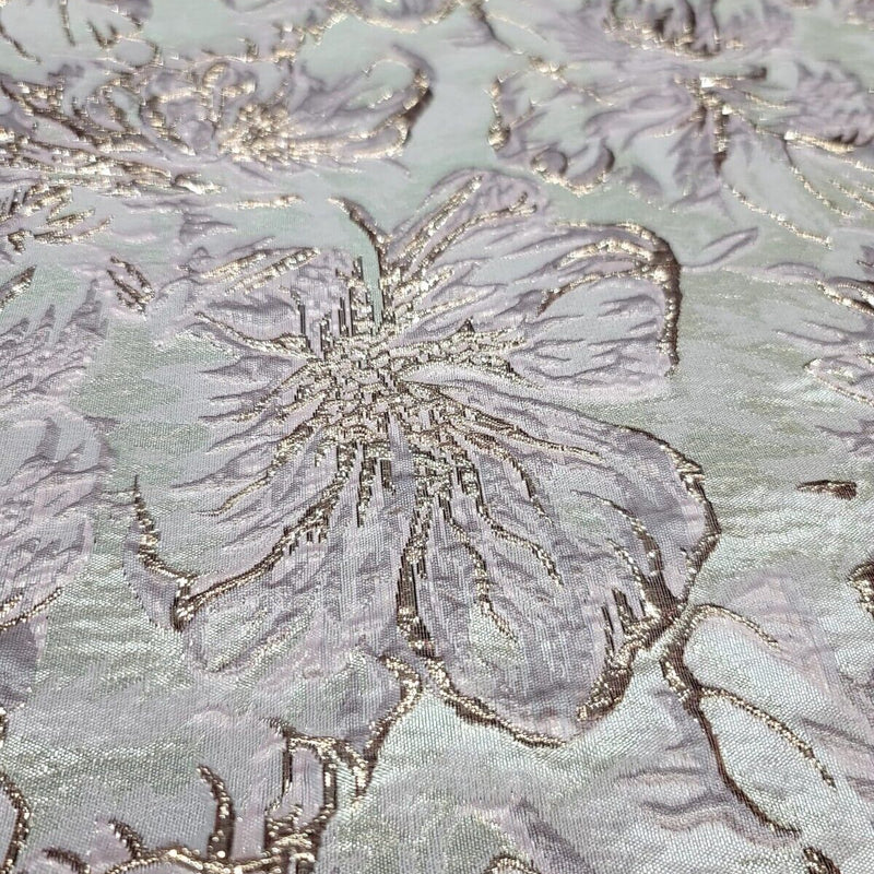 Brocade Jacquard Floral Metallic Rose Gold Pink