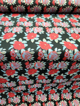 Brocade Jacquard Floral Black Fabric