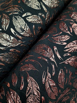 Brocade Jacquard Feathers Rose Gold