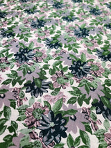Brocade Jacquard Floral Chenille Fabric Mauve Green