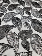 Embroidered Lace Black Sequins