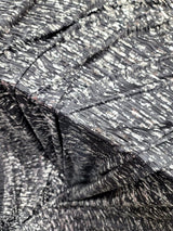 Stretch Pleated Fabric Charcoal Silver