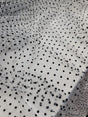 Tulle Mesh Fabric White with Black Velvet Polka Dots