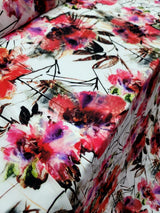 Floral Chiffon Fabric Pink Red Purple