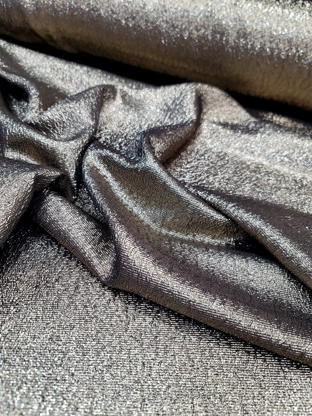 Brocade Jacquard Fabric Gold Metallic Textured Embossed