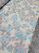 Floral Organza Brocade Fabric by the Yard