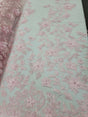 Pink 3D Floral Lace