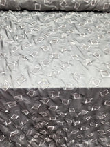 Embroidered Silk Chiffon Polyester Fabric Gray