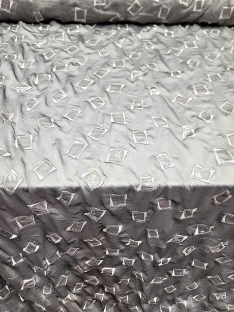 Embroidered Silk Chiffon Polyester Fabric Gray