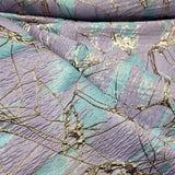 Brocade Jacquard Lavender Blue Rose Gold Metallic