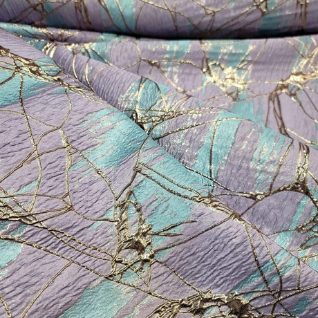 Brocade Jacquard Lavender Blue Rose Gold Metallic