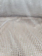 Sequin Fishnet Fabric Off White