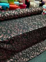 Brocade Jacquard Feathers Rose Gold