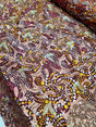 Maroon Sequins Embroidery Fish Net Lace