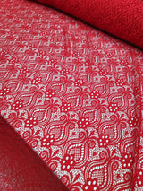 Red Mesh Lace Fabric