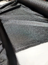 Brocade Jacquard Fabric Charcoal Gray Metallic