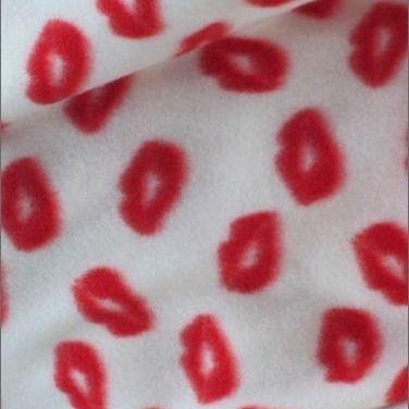Lipstick Kisses Fleece Fabric Prints,