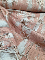 Brocade Jacquard Metallic Rose Gold Fabric