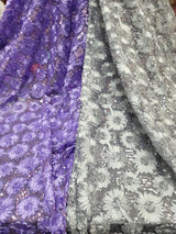 Sequined Lace Embroidery Fabric Lavender