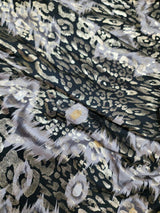 Stretch Fabric Gold Black Animal Print