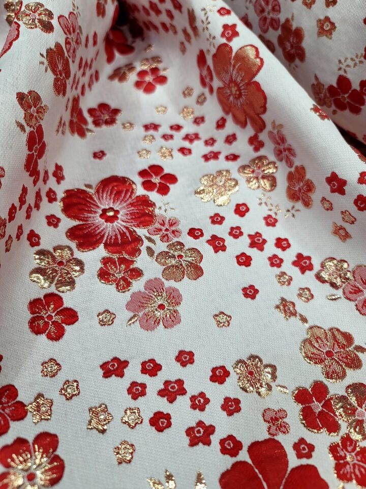 Brocade Jacquard Metallic Floral on Organza