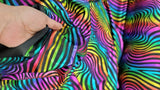 Stretch Foil Spandex Fabric Pink Purple Blue