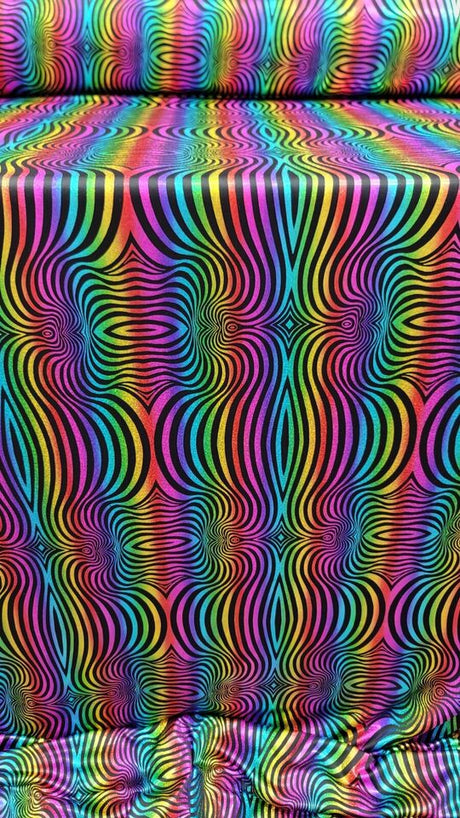 Stretch Foil Spandex Fabric Pink Purple Blue