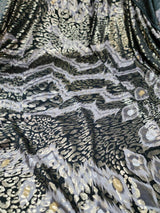 Stretch Fabric Gold Black Animal Print