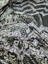 Stretch Fabric Gold Black Animal Print