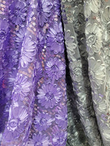 Sequined Lace Embroidery Fabric Lavender