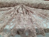 Embroidered Lace Guipure Mesh Dusty Rose