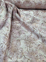 Brocade Jacquard Floral Metallic Rose Gold Pink