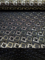 Brocade Jacquard Black Gold Geometric
