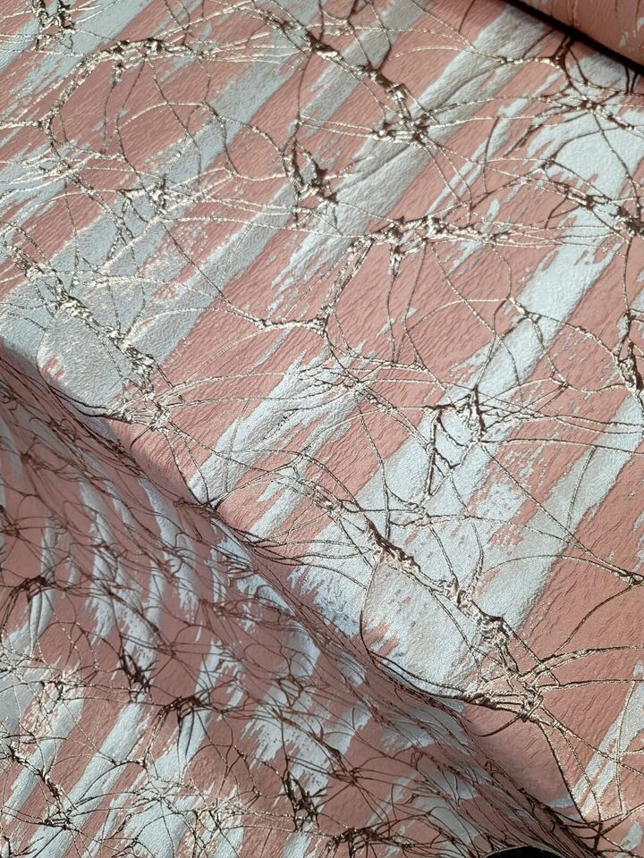 Brocade Jacquard Metallic Rose Gold Fabric