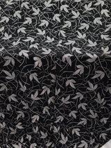 Silver Glitter Floral Black Spandex Fabric