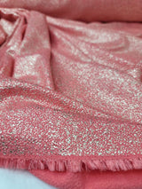 Stretch Spandex Fabric Vibrant Coral Gold Shimmer