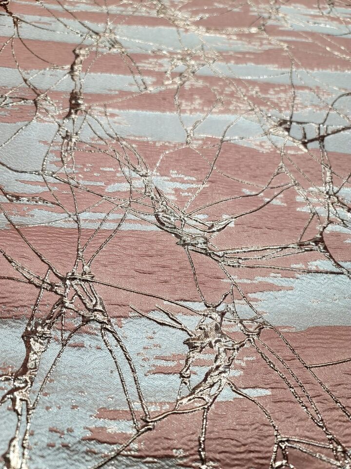 Brocade Jacquard Metallic Rose Gold Fabric
