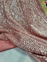 Stretch Textured Silver Fabric Coral