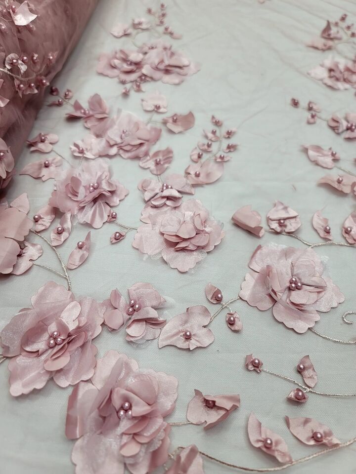 3D Floral Lace Dusty Rose