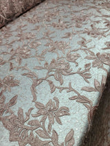 Embroidered Lace Guipure Mesh Dusty Rose