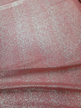 Stretch Spandex Fabric Vibrant Coral Gold Shimmer