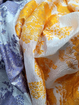 Brocade Jacquard Floral Orange Gold