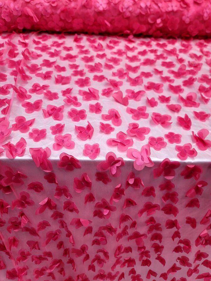 3D Floral Lace Fuchsia with Butterflies