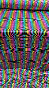 Stretch Foil Spandex Fabric Pink Purple Blue