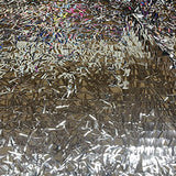 Sequin Mesh Fabric Sword Shape Black Silver 54"