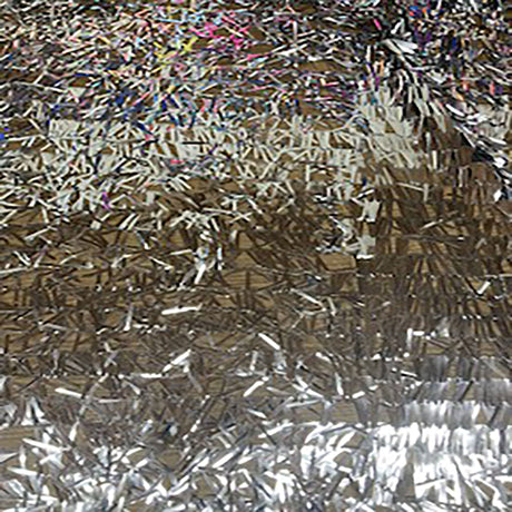 Sequin Mesh Fabric Sword Shape Black Silver 54"
