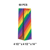 Patterned Wine Gift Bags   4 1/2" X 4 1/2" X 14"  Rainbow Stripe - 60 EACH