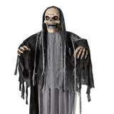 Standing Up &amp; Down Black &amp; Gray Skeleton Reaper Halloween Decoration, 6 Ft.