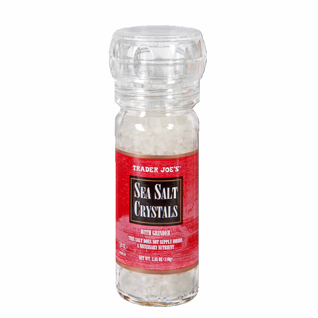 Trader Joe's Sea Salt Crystals with Grinder - 3.3 Oz.